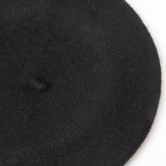 Black Wool Beret Parisian Hat - Picture 8 of 10